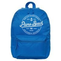 Nautical Anchor Pismo Beach California Travel Vacation Gift 16 in Basic Backpack