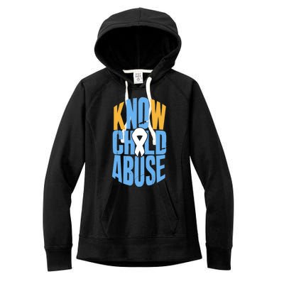 No Abuse Prevention Awareness Month April Blue Ribbon Gift Women's Fleece Hoodie