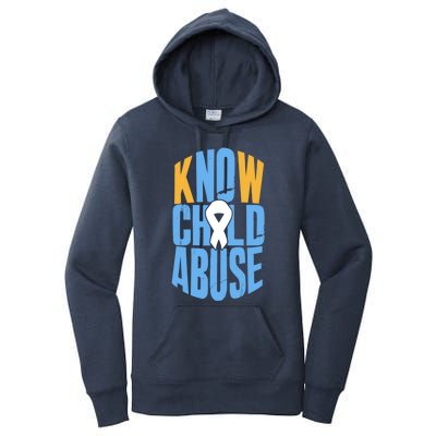 No Abuse Prevention Awareness Month April Blue Ribbon Gift Women's Pullover Hoodie