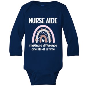 Nurse Aide Rainbow Nurse Aide Week Nursing Assistant Cute Gift Baby Long Sleeve Bodysuit