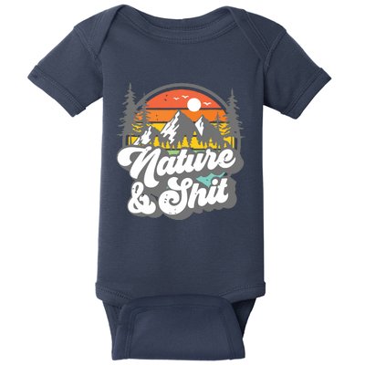 Nature And Shit Funny Hiking Camping Hiker Camper Rv Gift Tank Top Baby Bodysuit