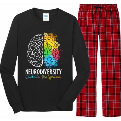 Neurodiversity Autism Spectrum ASD ADHD Rainbow Brain Long Sleeve Pajama Set