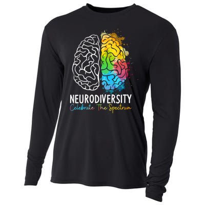 Neurodiversity Autism Spectrum ASD ADHD Rainbow Brain Cooling Performance Long Sleeve Crew