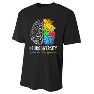 Neurodiversity Autism Spectrum ASD ADHD Rainbow Brain Performance Sprint T-Shirt