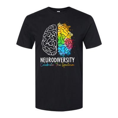 Neurodiversity Autism Spectrum ASD ADHD Rainbow Brain Softstyle® CVC T-Shirt