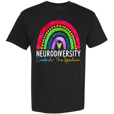 Neurodiversity Autism Spectrum ASD ADHD Rainbow Boho Comfort Colors T-Shirt