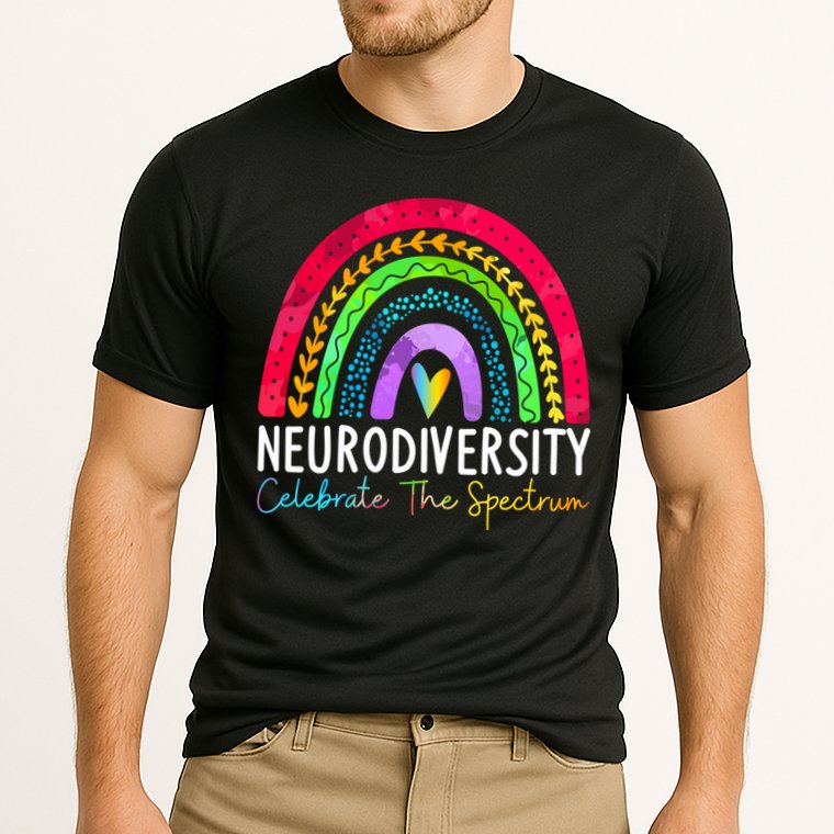 Neurodiversity Autism Spectrum ASD ADHD Rainbow Boho Performance Shirt