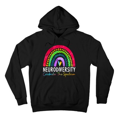 Neurodiversity Autism Spectrum ASD ADHD Rainbow Boho Hoodie