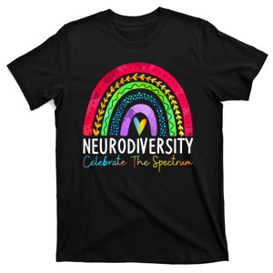 Neurodiversity Autism Spectrum ASD ADHD Rainbow Boho T-Shirt