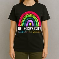 Neurodiversity Autism Spectrum ASD ADHD Rainbow Boho T-Shirt