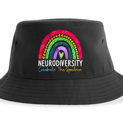 Neurodiversity Autism Spectrum ASD ADHD Rainbow Boho Sustainable Bucket Hat