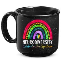 Neurodiversity Autism Spectrum ASD ADHD Rainbow Boho 15oz Campfire Ceramic Mug
