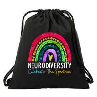 Neurodiversity Autism Spectrum ASD ADHD Rainbow Boho Drawstring Bag