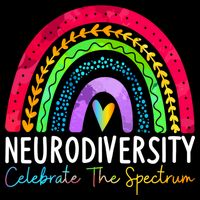 Neurodiversity Autism Spectrum ASD ADHD Rainbow Boho Drawstring Bag
