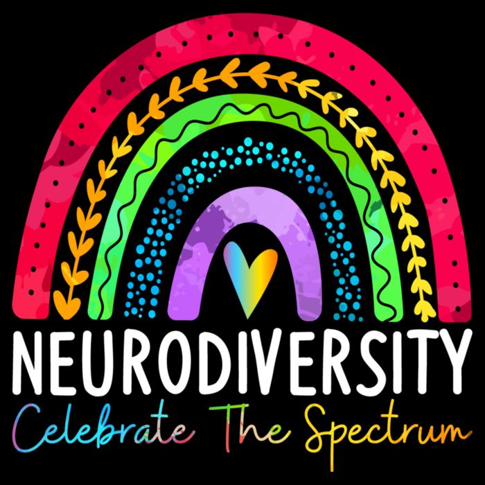 Neurodiversity Autism Spectrum ASD ADHD Rainbow Boho Drawstring Bag