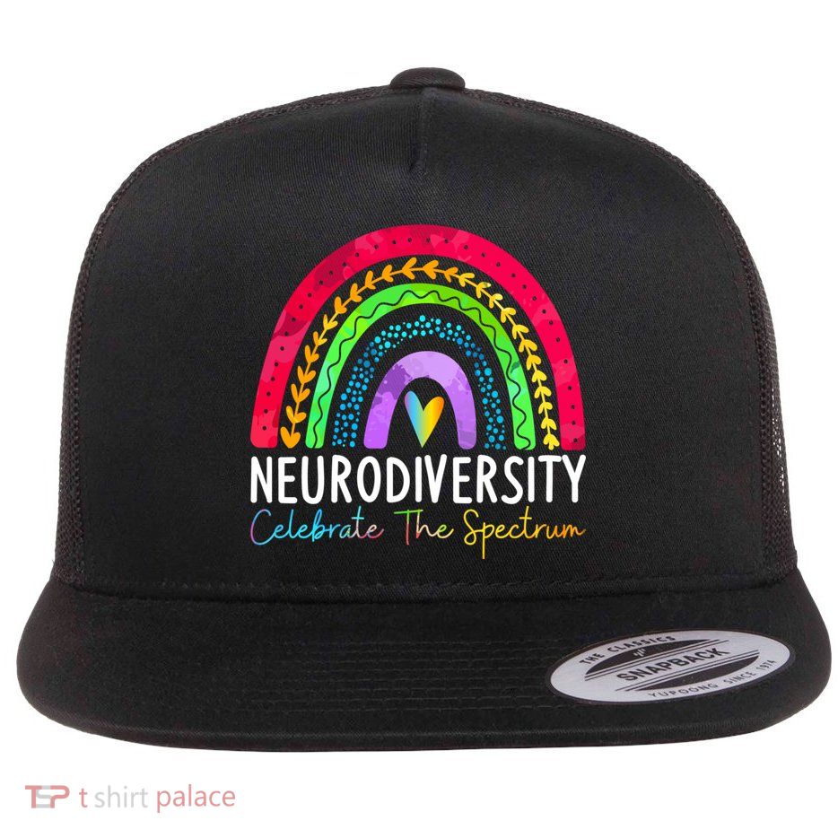 Neurodiversity Autism Spectrum ASD ADHD Rainbow Boho Flatbill Hat