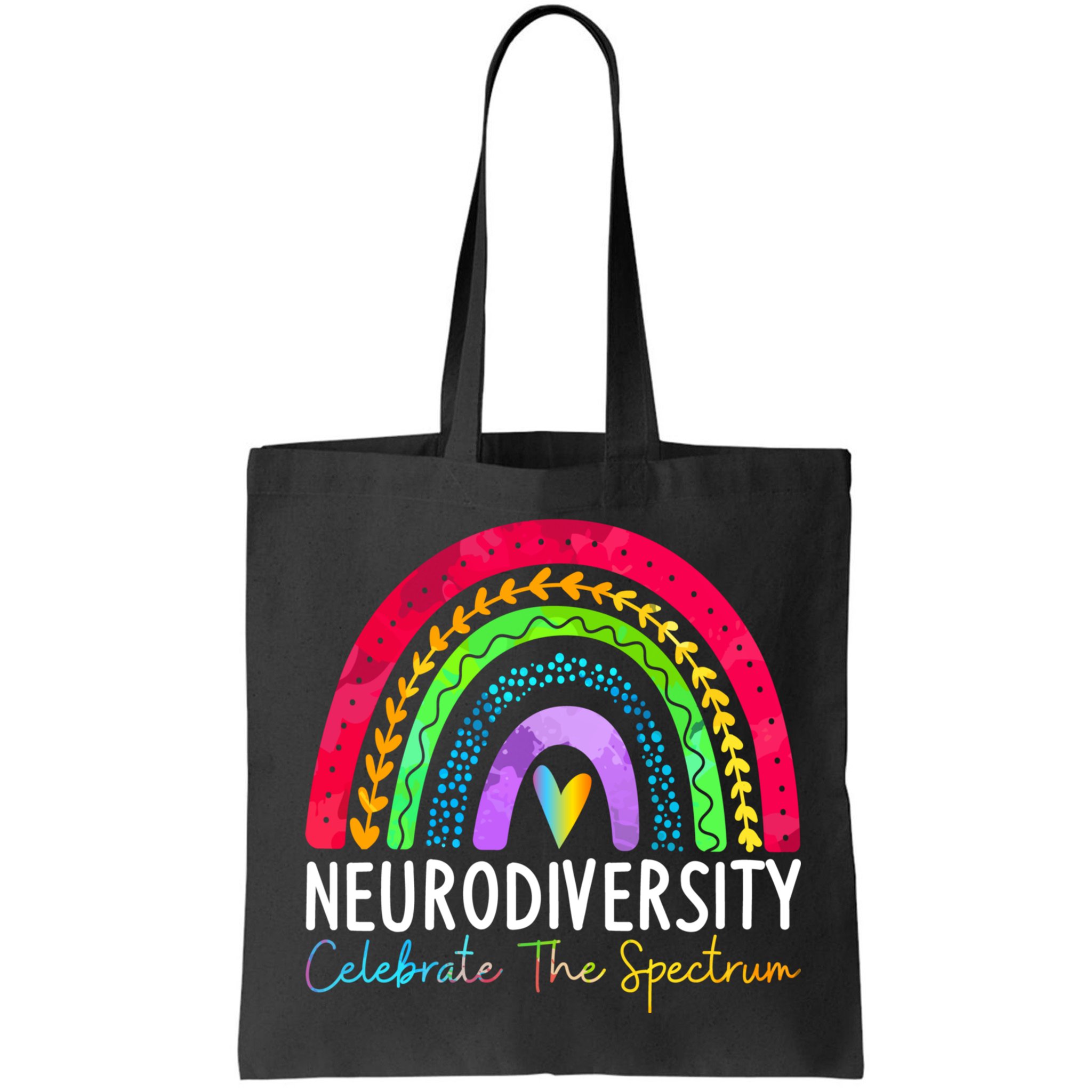 Neurodiversity Autism Spectrum ASD ADHD Rainbow Boho Bag