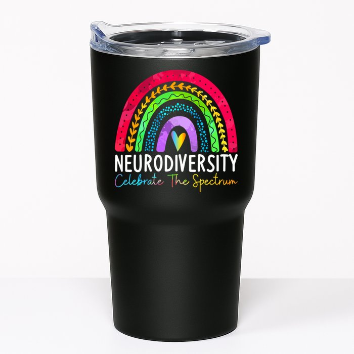 Neurodiversity Autism Spectrum ASD ADHD Rainbow Boho Tumbler