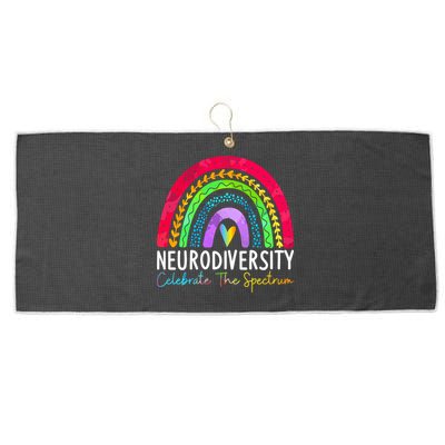 Neurodiversity Autism Spectrum ASD ADHD Rainbow Boho Large Microfiber Waffle Golf Towel