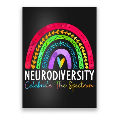 Neurodiversity Autism Spectrum ASD ADHD Rainbow Boho Poster