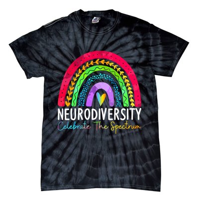 Neurodiversity Autism Spectrum ASD ADHD Rainbow Boho Tie-Dye T-Shirt