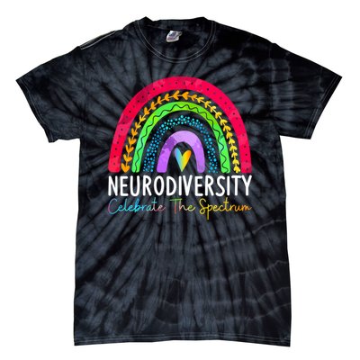 Neurodiversity Autism Spectrum ASD ADHD Rainbow Boho Tie-Dye T-Shirt