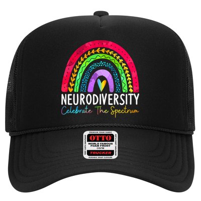 Neurodiversity Autism Spectrum ASD ADHD Rainbow Boho Trucker Hat