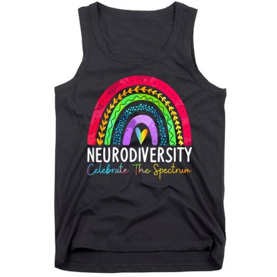 Neurodiversity Autism Spectrum ASD ADHD Rainbow Boho Tank Top