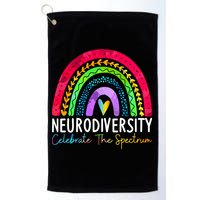 Neurodiversity Autism Spectrum ASD ADHD Rainbow Boho Golf Towel