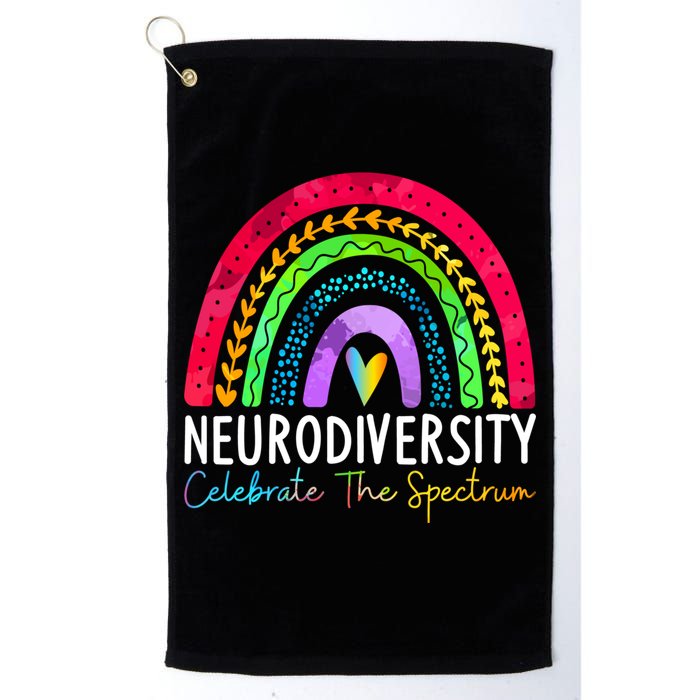 Neurodiversity Autism Spectrum ASD ADHD Rainbow Boho Golf Towel