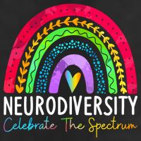 Neurodiversity Autism Spectrum ASD ADHD Rainbow Boho Golf Towel