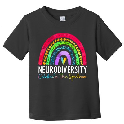 Neurodiversity Autism Spectrum ASD ADHD Rainbow Boho Toddler T-Shirt