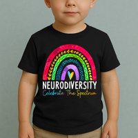 Neurodiversity Autism Spectrum ASD ADHD Rainbow Boho Toddler T-Shirt