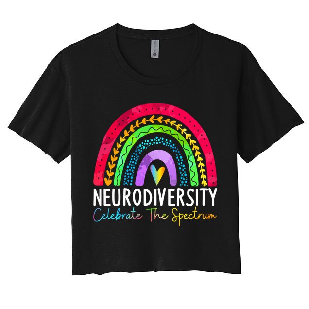 Neurodiversity Autism Spectrum ASD ADHD Rainbow Boho Crop Top