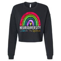 Neurodiversity Autism Spectrum ASD ADHD Rainbow Boho Cropped Pullover Crew