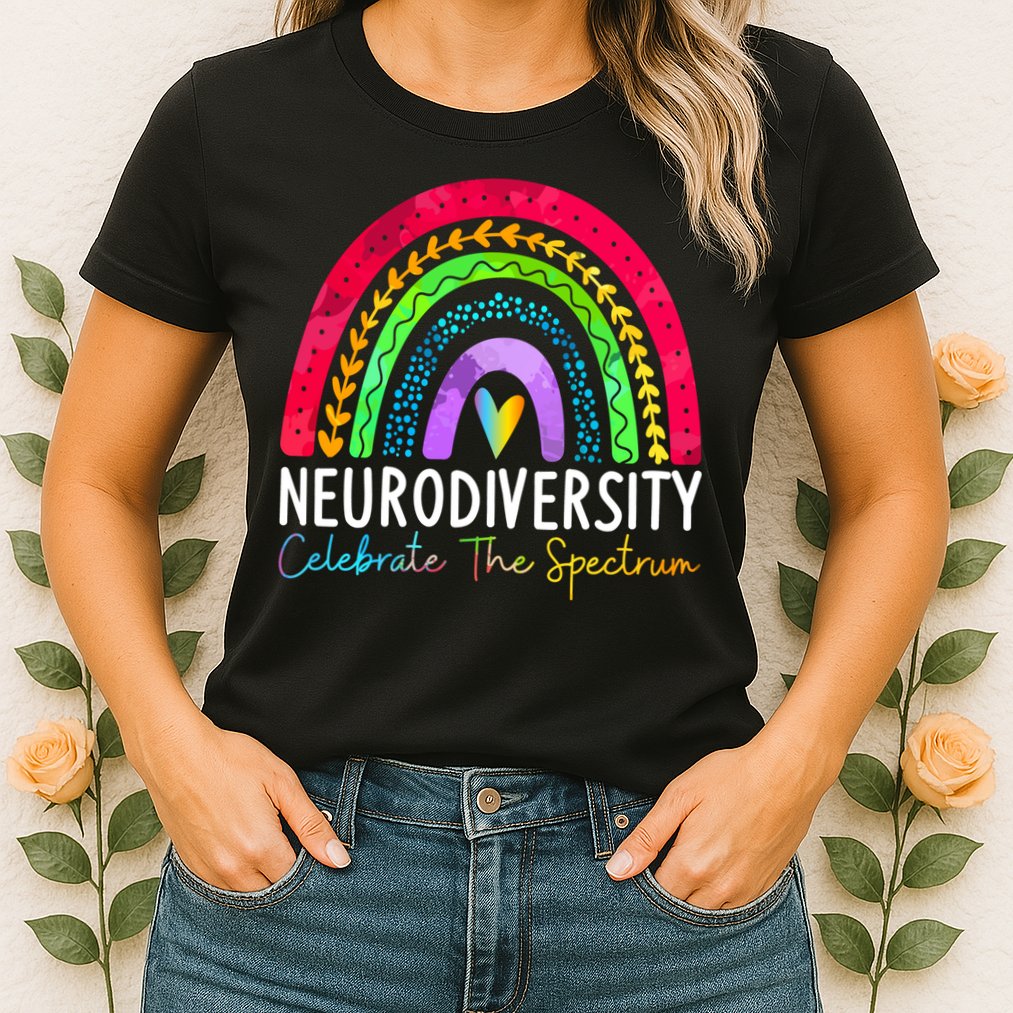 Neurodiversity Autism Spectrum ASD ADHD Rainbow Boho Womens T-Shirt
