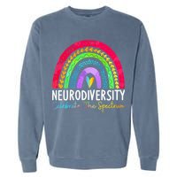 Neurodiversity Autism Spectrum ASD ADHD Rainbow Boho Garment-Dyed Sweatshirt