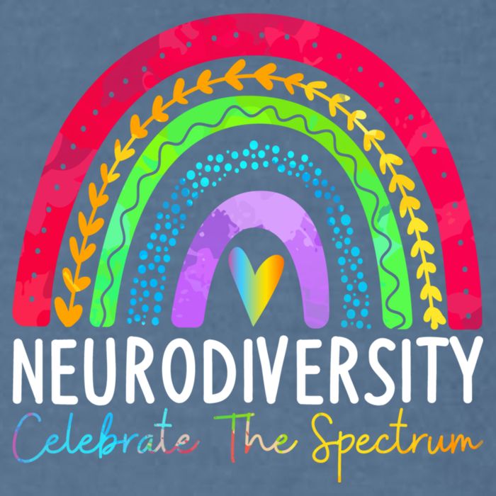 Neurodiversity Autism Spectrum ASD ADHD Rainbow Boho Garment-Dyed Sweatshirt