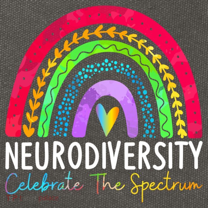 Neurodiversity Autism Spectrum ASD ADHD Rainbow Boho Cotton Canvas Backpack