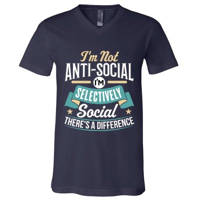 Not Antisocial, Sarcastic Humor, Sarcasm V-Neck T-Shirt