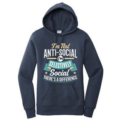 Not Antisocial, Sarcastic Humor, Sarcasm Women's Pullover Hoodie