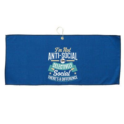 Not Antisocial, Sarcastic Humor, Sarcasm Large Microfiber Waffle Golf Towel