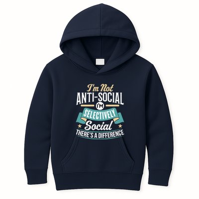 Not Antisocial, Sarcastic Humor, Sarcasm Kids Hoodie