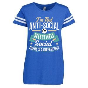 Not Antisocial, Sarcastic Humor, Sarcasm Enza Ladies Jersey Football T-Shirt