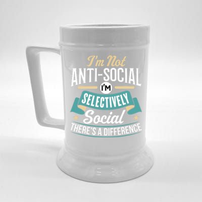 Not Antisocial, Sarcastic Humor, Sarcasm Beer Stein