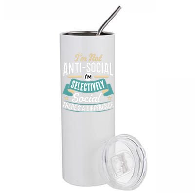 Not Antisocial, Sarcastic Humor, Sarcasm Stainless Steel Tumbler