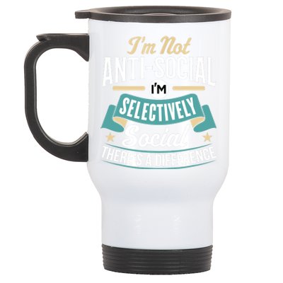 Not Antisocial, Sarcastic Humor, Sarcasm Stainless Steel Travel Mug