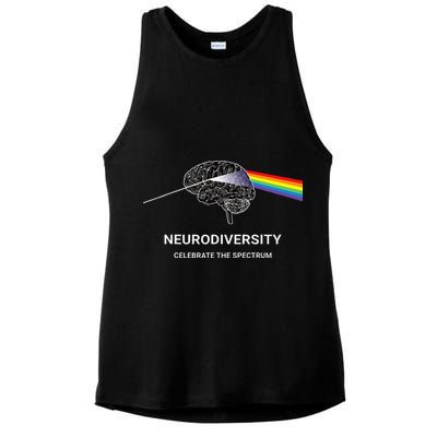 Neurodiversity Autism Spectrum ASD ADHD Rainbow Brain Ladies PosiCharge Tri-Blend Wicking Tank