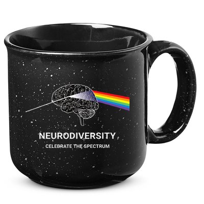 Neurodiversity Autism Spectrum ASD ADHD Rainbow Brain 15oz Campfire Ceramic Mug