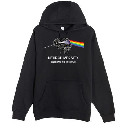 Neurodiversity Autism Spectrum ASD ADHD Rainbow Brain Premium Pullover Hoodie